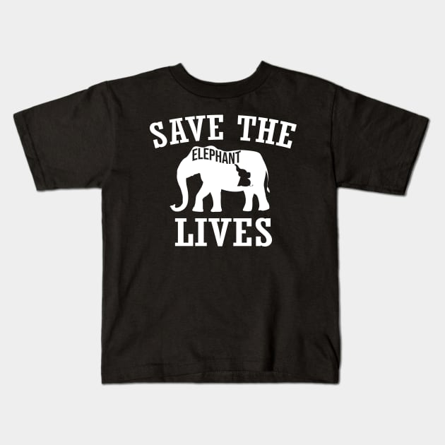 Save the Elephants Lives, Elephant lovers Kids T-Shirt by Tee-quotes 